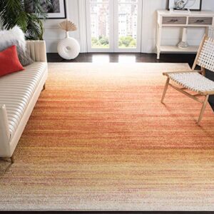 safavieh adirondack collection 8′ x 10′ orange / red adr142p modern ombre non-shedding living room bedroom dining home office area rug