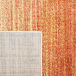 SAFAVIEH Adirondack Collection 8' x 10' Orange / Red ADR142P Modern Ombre Non-Shedding Living Room Bedroom Dining Home Office Area Rug