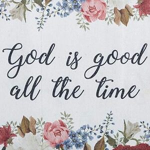 Gifts for Women, God is Good All the Time Tote Bag with Floral Design, 14 Inch