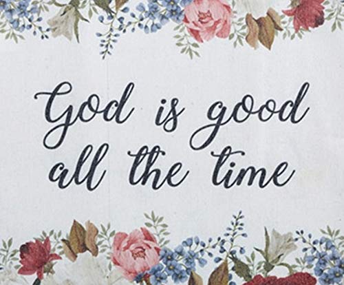 Gifts for Women, God is Good All the Time Tote Bag with Floral Design, 14 Inch