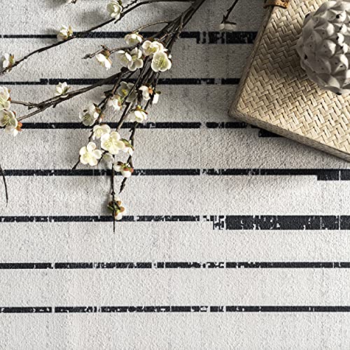 nuLOOM Francesca Machine Washable Contemporary Moon Area Rug, 4' x 6', Grey