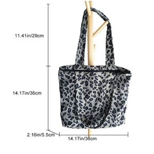 Leopard Tote Bag With Zipper Cheetah Gifts For Women Fuzzy Tote Bags For Beach