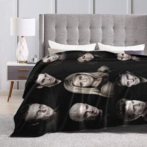 Horrorr Fleece Throw Blanket Ultra Soft Micro Fleece Blanket,for Traveling Camping Home Bed Living Room Sofa (60"X50", Black)