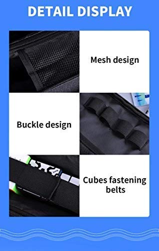 Professional Speed Cube Storage Bag with Individual Compartments for Timer/Cubes/Cup/ Mat Supplies- Black Satchel Shoulder Bag Carry Case Perfect for Competitions- from MRC