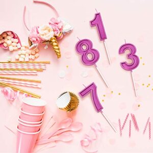 GET FRESH Number 10 Birthday Candle – Purple Number Ten Candle on Sticks – Number Candles for Birthday Anniversary Wedding Party – 10 th Birthday Candle for Cake Decoration – Purple Ten Candle