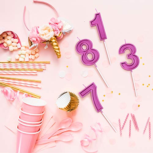 GET FRESH Number 10 Birthday Candle – Purple Number Ten Candle on Sticks – Number Candles for Birthday Anniversary Wedding Party – 10 th Birthday Candle for Cake Decoration – Purple Ten Candle