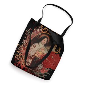 St Therese of Lisieux Rose The Little Flower Catholic Girls Tote Bag