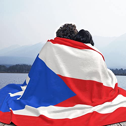 Puerto Rico Flag Throw Blanket Warm Ultra-Soft Micro Fleece Blanket for Bed Couch Living Room Decoration