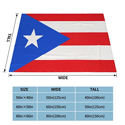 Puerto Rico Flag Throw Blanket Warm Ultra-Soft Micro Fleece Blanket for Bed Couch Living Room Decoration