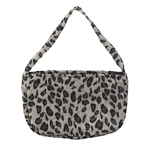 VALICLUD Shoulder Bag Leopard Print Purse Faux Fur Hobo Handbag Small Cheetah Print Purses for Women