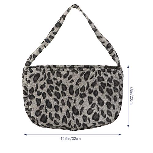 VALICLUD Shoulder Bag Leopard Print Purse Faux Fur Hobo Handbag Small Cheetah Print Purses for Women