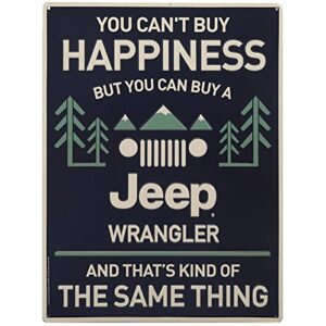 open road brands jeep wrangler metal sign – you can’t buy happiness but you can buy a jeep wrangler – funny jeep wall decor