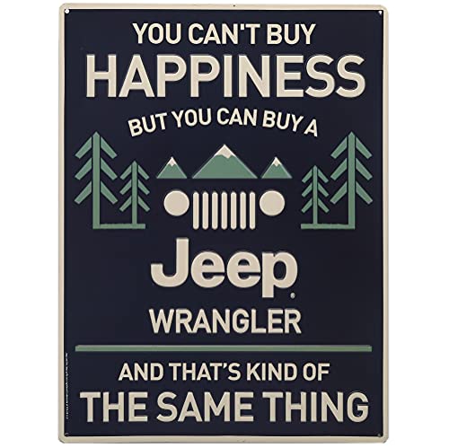 Open Road Brands Jeep Wrangler Metal Sign - You Can't Buy Happiness But You Can Buy a Jeep Wrangler - Funny Jeep Wall Decor