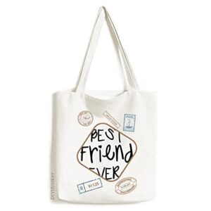 friendship best friend ever words quotes stamp shopping ecofriendly storage canvas tote bag