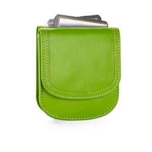 taxi wallet – smooth leather, yummy avocado – a simple, compact, front pocket, folding wallet, that holds cards, coins, bills, id – for men & women