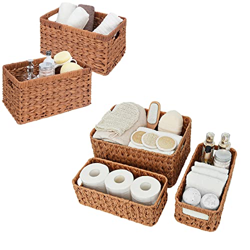 GRANNY SAYS Bundle of 2-Pack Wicker Baskets & 3-Pack Wicker Storage Baskets for Organizing