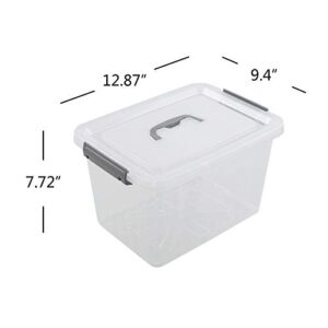 Lesbin 4-Pack Clear Plastic Storage Latch Box with Lids, 10 L