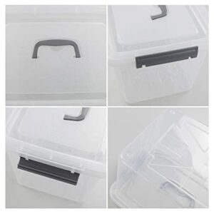 Lesbin 4-Pack Clear Plastic Storage Latch Box with Lids, 10 L