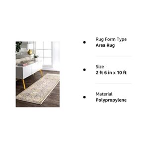 nuLOOM Minta Vintage Runner Rug, 2' 6" x 10', Gold