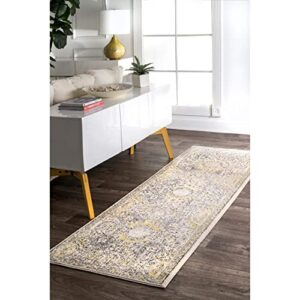 nuLOOM Minta Vintage Runner Rug, 2' 6" x 10', Gold