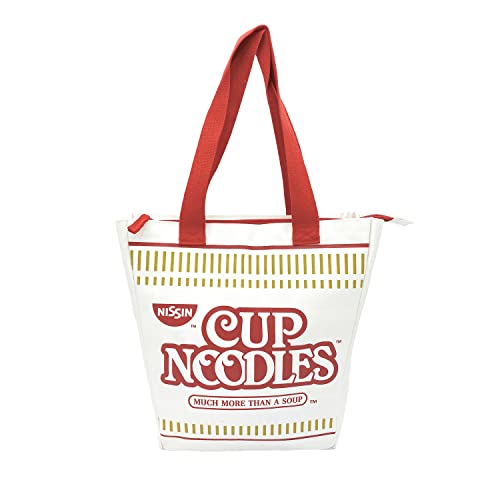 Nissin Cup Noodles Tote Bag Red/White, 4"D x 12"W x 14" H