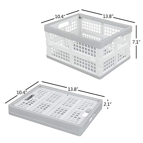 Vababa 3-Pack Plastic Stackable Collapsible Storage Crate, 15 L Stacking Folding Storage Basket