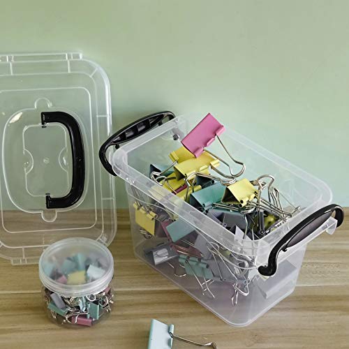 Zerdyne Clear Plastic Bins with Lids, 6 Packs, Mini Plastic Latch Bins, 1.5 Liter