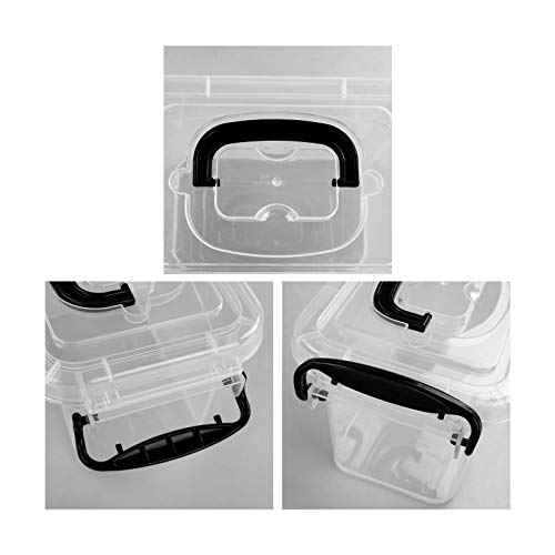 Zerdyne Clear Plastic Bins with Lids, 6 Packs, Mini Plastic Latch Bins, 1.5 Liter