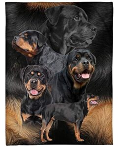 cholyme llc fleece blanket rottweiler dog hair 60x80 inch bed throw tapestry blanket gift for christmas, new years, dad, mom, son, daughter, fathers, mother n2064