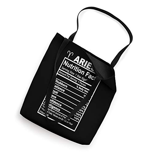 Aries Nutrition Facts Tote Bag