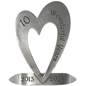 english pewter company 10th tenth tin ten year wedding anniversary heart keepsake gift personalised with your years [ann100]
