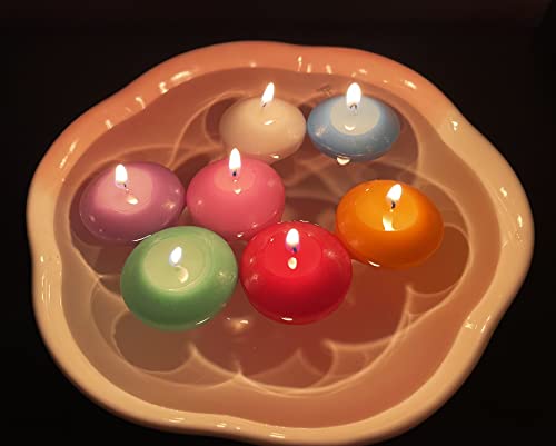 Floating Candles,Multicolor Unscented Tealight Shape Candles with 100PCS Silk Rose Petals,Long Burning Candle Discs for Weddings,Anniversaries,Birthdays,Home Decoration,Spa,Relaxation,7PACK