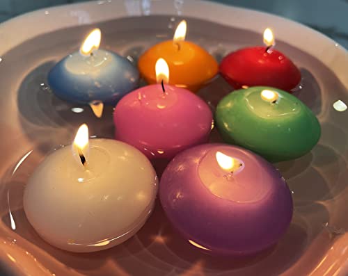 Floating Candles,Multicolor Unscented Tealight Shape Candles with 100PCS Silk Rose Petals,Long Burning Candle Discs for Weddings,Anniversaries,Birthdays,Home Decoration,Spa,Relaxation,7PACK