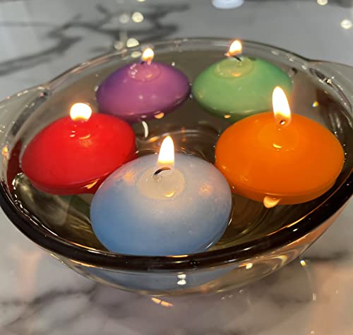 Floating Candles,Multicolor Unscented Tealight Shape Candles with 100PCS Silk Rose Petals,Long Burning Candle Discs for Weddings,Anniversaries,Birthdays,Home Decoration,Spa,Relaxation,7PACK