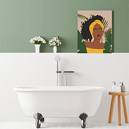 African American Wall Art, Black Woman Wall Decor, Set of 4 FRAMELESS (8''x10''), Black Woman Art, Black Woman Poster for Bathroom Decor, Black Woman Pictures Wall Art, Picture of Woman, Black Woman Poster for Walls, African Woman Bathroom Decor, African