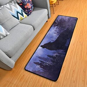 howling wolf kitchen rugs non-slip soft doormats bath carpet floor runner area rugs for home dining living room bedroom 72″ x 24″