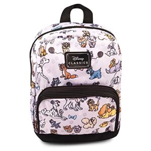fast forward new york disney cats and dogs mini backpack for women — canvas purse shoulder bag adults, teens