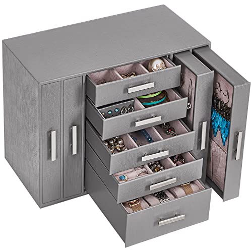 ANWBROAD Jewelry Organizer Box 9-Layer Jewelry Boxes for Women and Girls Jewelry Storage Box for All Necklaces Rings Earrings Bracelet Watches UJJB017H