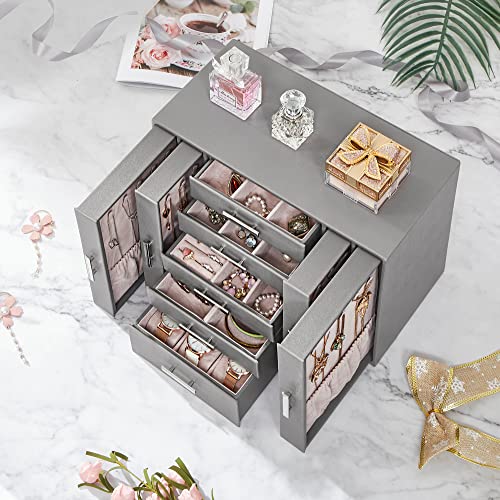 ANWBROAD Jewelry Organizer Box 9-Layer Jewelry Boxes for Women and Girls Jewelry Storage Box for All Necklaces Rings Earrings Bracelet Watches UJJB017H