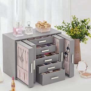 ANWBROAD Jewelry Organizer Box 9-Layer Jewelry Boxes for Women and Girls Jewelry Storage Box for All Necklaces Rings Earrings Bracelet Watches UJJB017H