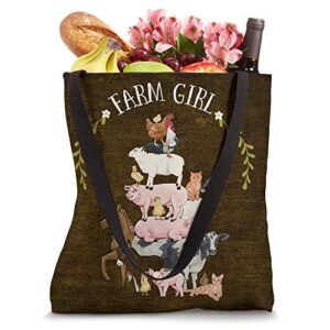 Farm Animal Friends Farm Girl Country Lover Farm Family Tote Bag