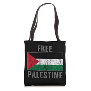 free palestine distressed flag save palestinians tote bag