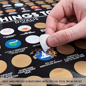 100 Things to Do Bucket List Scratch off Poster - Best Things to Do Scratchable Poster - Motivational Scratch off Poster - Archievements Checklist