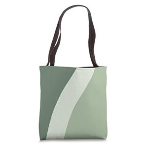 modern abstract minimalist neutral wave in sage green tote bag