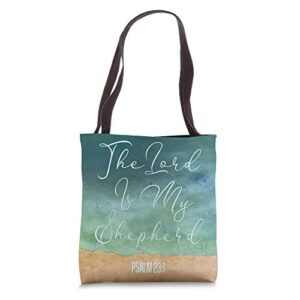 Christian Tote Bags for Women Beach Scene Psalm 23:1 Tote Bag