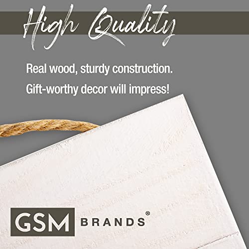 GSM Brands Welcome Wood Plank Hanging Sign for Home Decor (13.75 x 6.9 Inches)