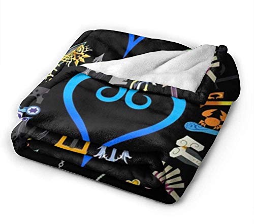 DWgatan Blankets,Thoughtful Uplifting Healing Gift Reversible Fleece Sherpa Comfort Caring Blanket Throw ，Kingdom Hearts Keyblades Ultra-Soft Fleece Flannel Velvet Plush Throw Blanket-80 x60