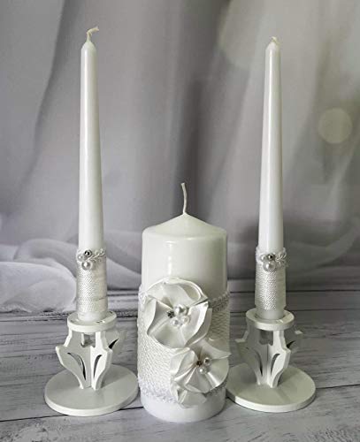 Magik Life Unity Candle Set for Wedding - Wedding décor - Decorative Candles Pillar - 6 Inch Pillar and 2 10 Inch Tapers - Unity Candle