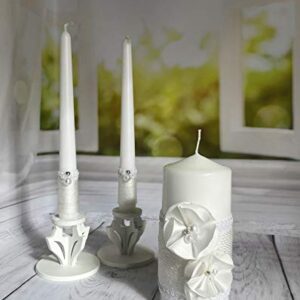 Magik Life Unity Candle Set for Wedding - Wedding décor - Decorative Candles Pillar - 6 Inch Pillar and 2 10 Inch Tapers - Unity Candle