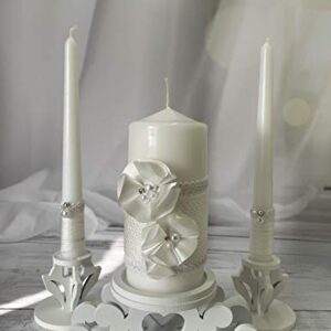 Magik Life Unity Candle Set for Wedding - Wedding décor - Decorative Candles Pillar - 6 Inch Pillar and 2 10 Inch Tapers - Unity Candle